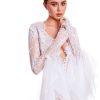Cauti o Rochie Lunga Deosebita de Mireasa? Contacteaza-ne sau Comanda Online | Rochie Alba Mireasa Crapatura Maneci Lungi Dantela Almaaz Couture
