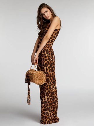 Cauti o Rochie Deosebita de Seara? Contacteaza-ne sau Comanda Online | Rochie Boema Animal Print Leopard Maneca Lunga Almaaz Couture