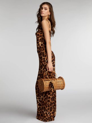 Cauti o Rochie Deosebita de Seara? Contacteaza-ne sau Comanda Online | Rochie Boema Animal Print Leopard Maneca Lunga Almaaz Couture