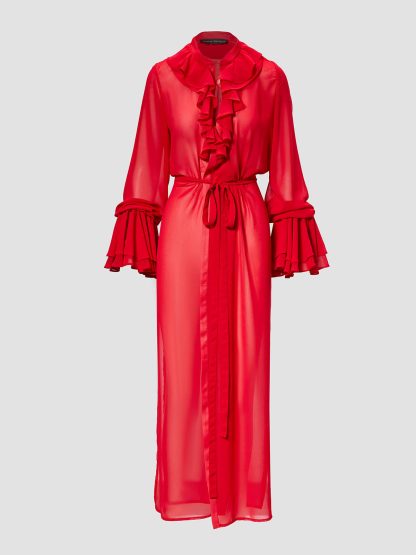 Cauti o Rochie Deosebita de Seara? Contacteaza-ne sau Comanda Online | Almaaz Couture Red Cardigan Constanta Almaaz Couture