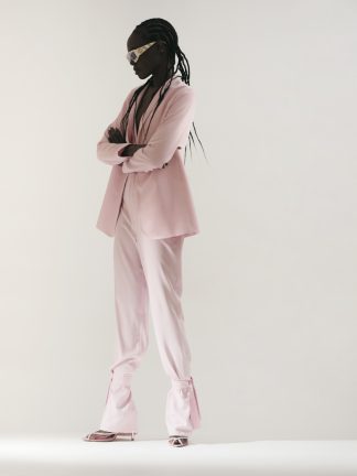 Almaaz Couture Contacteaza-ne sau Comanda Online | Almaaz Couture Pink Suit 3 Piese Summer Crepe, Constanta Romania