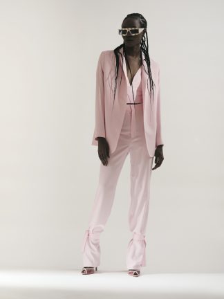 Almaaz Couture Contacteaza-ne sau Comanda Online | Almaaz Couture Pink Suit 3 Piese Summer Crepe, Constanta Romania
