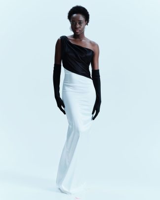 Black and White Taffeta Dress
